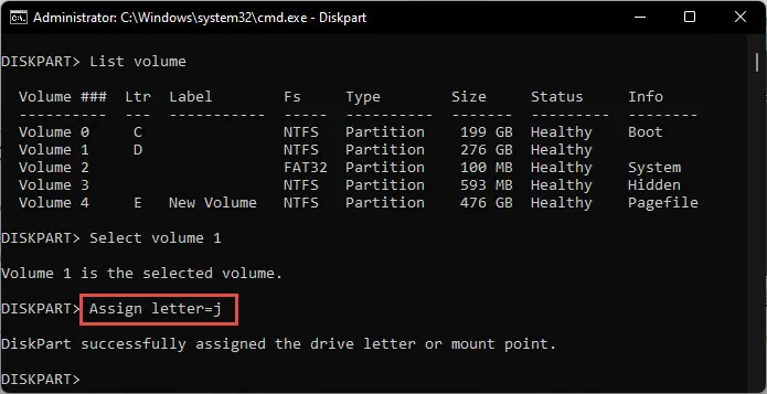 5 Ways To Change Drive Letter In Windows 11, 10 10 Assign a new letter to partition using Command Prompt