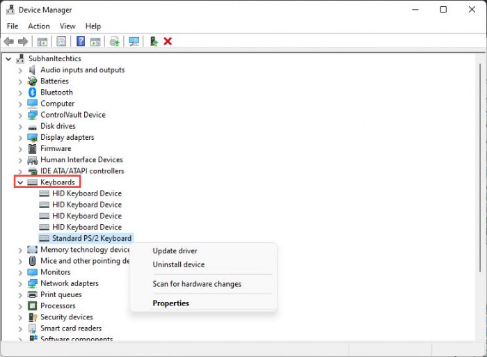 How To Fix CTRL C Not Working in Windows 5 device manager