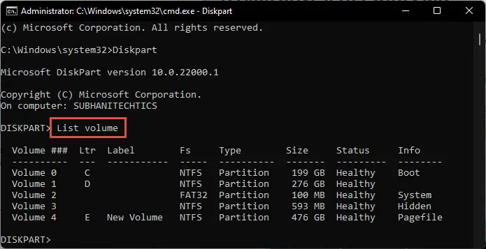 5 Ways To Change Drive Letter In Windows 11, 10 8 List all volume details in Command Prompt