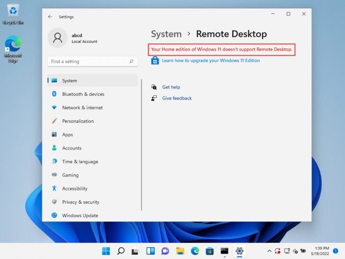 How to Enable Remote Desktop on Windows 11 Home - Step by Step Guide 1 Windows 11 does not support Remote Desktop