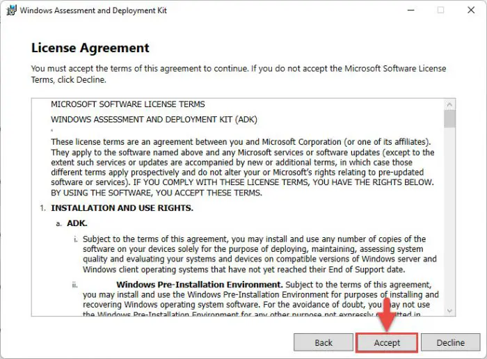 Accept license agreement