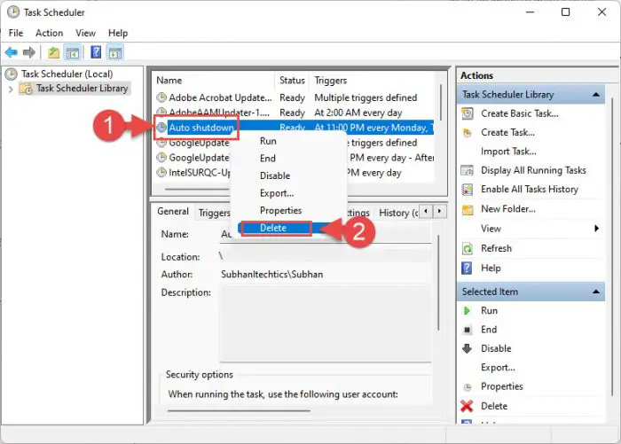 How To Schedule Automatic Shutdown In Windows 11/10 16 Delete auto shutdown task