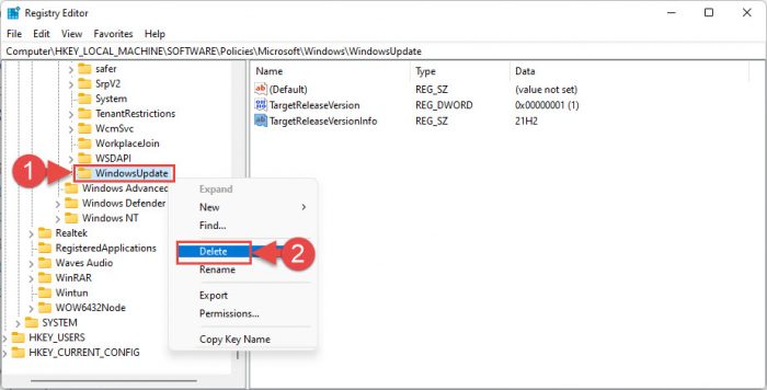 4 Ways To Block Windows 11 22H2 And Windows 10 22H2 Feature Update From Installing 20 Delete key