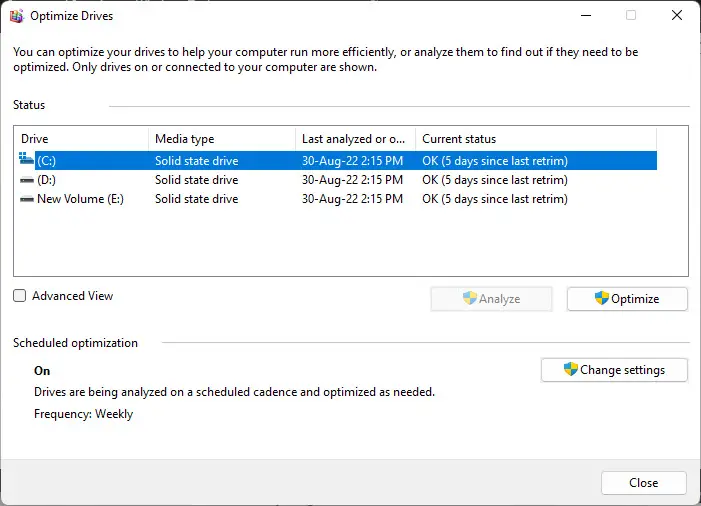 What Are Windows 11 Administrative Tools/Windows Tools 6 Defragment and Optimize Drives