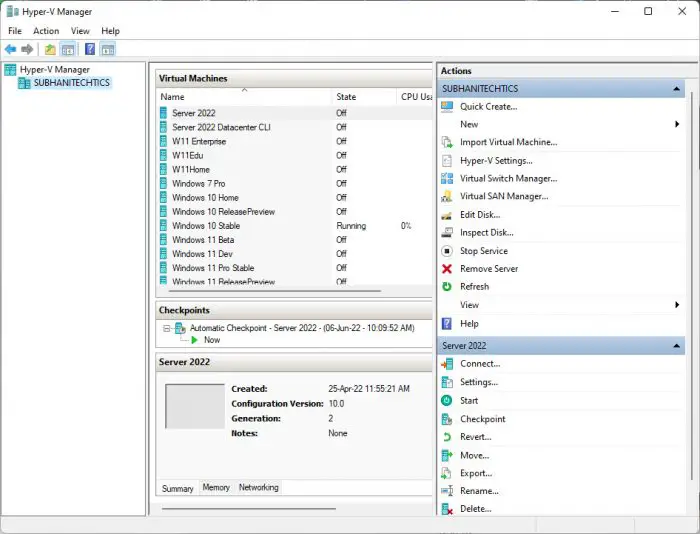 What Are Windows 11 Administrative Tools/Windows Tools 10 Hyper V Manager