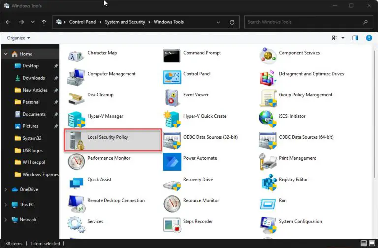how to enable local security policy (secpol.msc) in windows 11 home