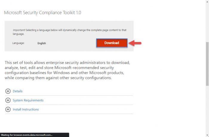 security compliance toolkit download