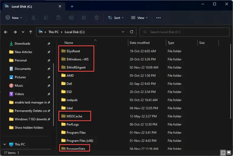 How To Show Hidden And Protected Files And Folders In Windows 11/10