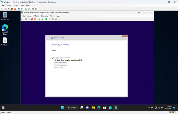 How To Enable Nested Virtualization (VT-x) On Hyper-V, VMWare, VirtualBox VMs In Windows 3 Nested virtualization enabled