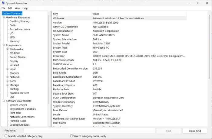 How To Get System Information Using SystemInfo And MSInfo32 Tools 1 System Information utility