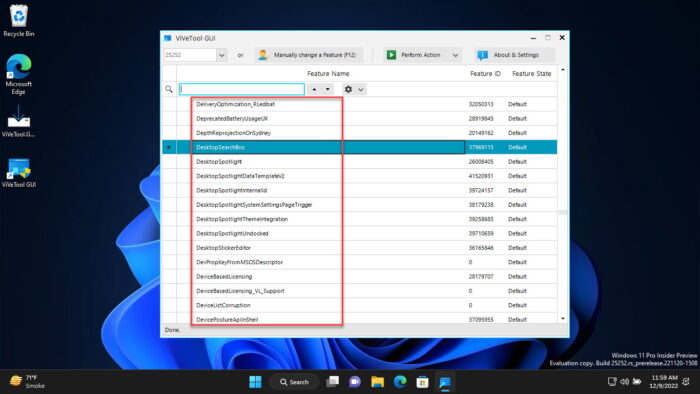 Select Windows feature to enable