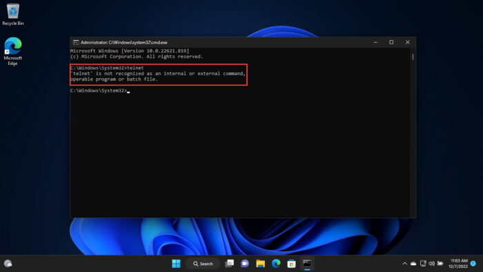 What Is Telnet And How To Enable It In Windows 11, 10 1 Telnet is not recognized