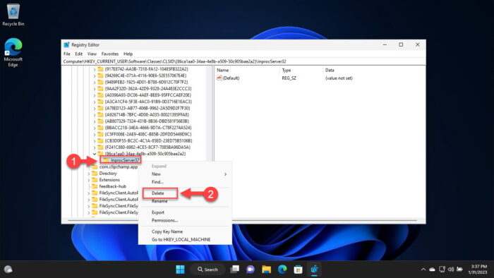 How To Disable "Show More Options" In Windows 11 Right-Click Context Menu 8 Delete ImprovServer32 key