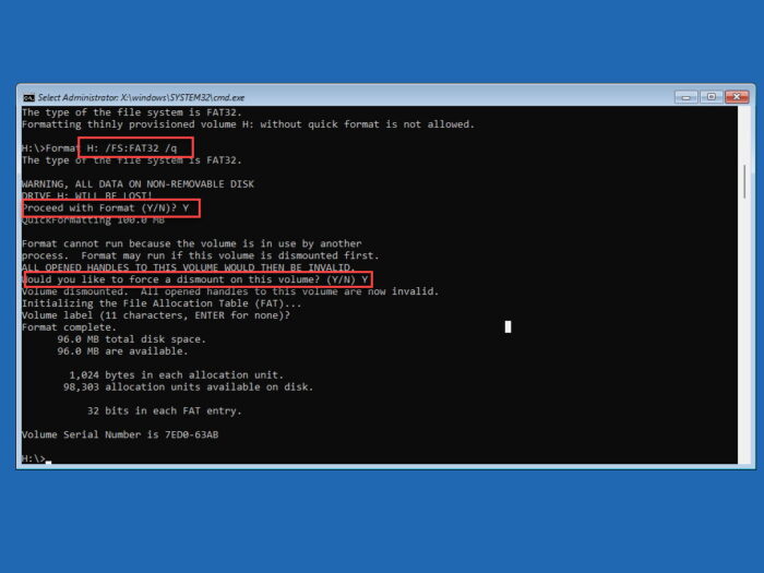 Format partition