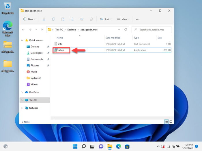 Run the setup file 1