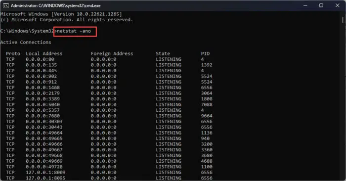 Check if ports 80 and 443 are in use