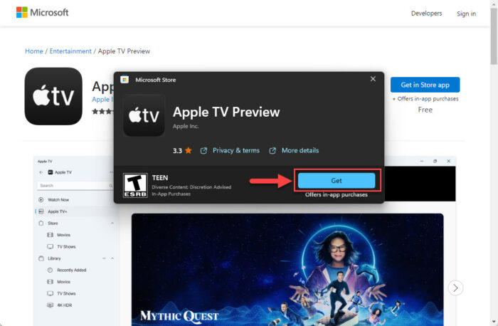 Download and install Apple TV