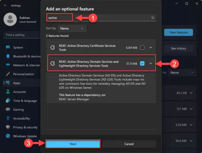 Select Active Directory Users and Computers