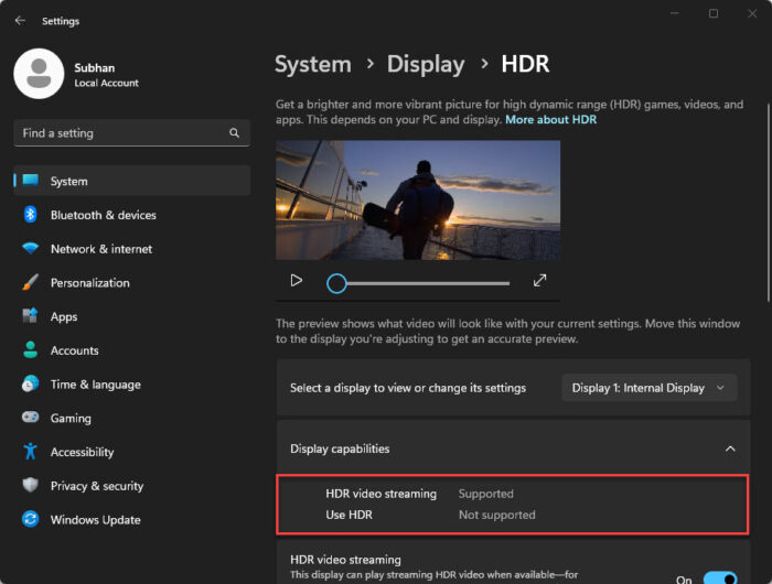 How To Calibrate Your HDR Display On Windows 11 For Best Graphics 1 Check if HDR is supported
