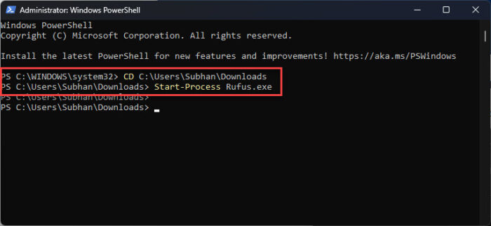 4 Ways To Run Executable (.EXE) Files Using PowerShell 6 Run executable file from PowerShell using Start Process command2