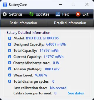 How To Check Laptop Battery Health In Windows 10, 11 12 View battery details using BatteryCare