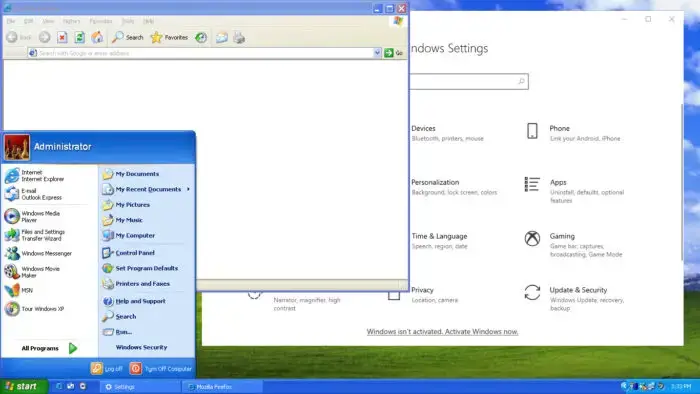 Actualización de estilo libre de la experiencia de Windows