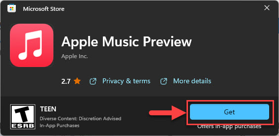 Get the Apple Music app from Microsoft Store