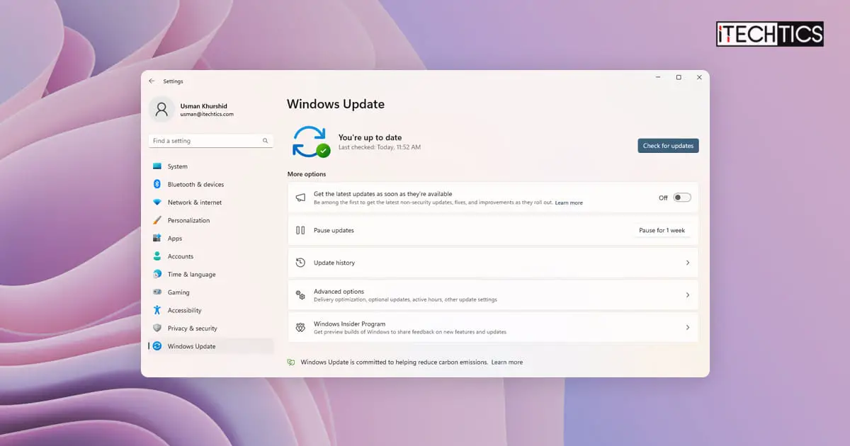 Enable Get The Latest Updates As Soon As They’re Available in Windows 11