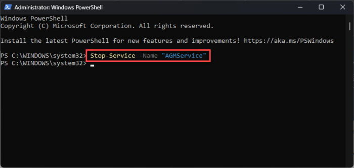 Stop Windows Service from PowerShell
