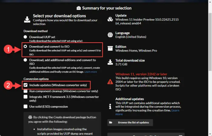 Convert to ISO with Windows updates