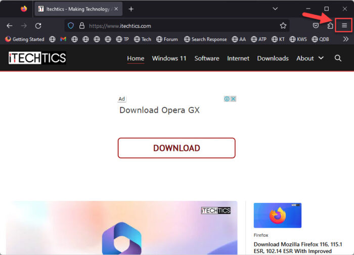 Expand Firefox menu