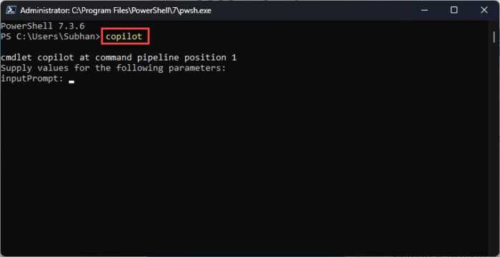 Invoke PowerShell Copilot