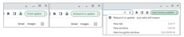 Notification to update Google Chrome