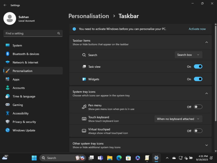 Copilot is disabled and gone from Settings app and the taskbar