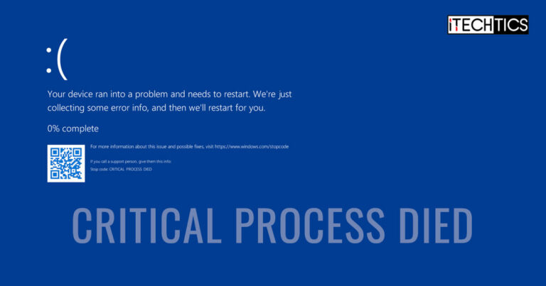 Critical process died windows 11