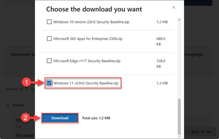 Download Security Baseline for Windows 11 23H2