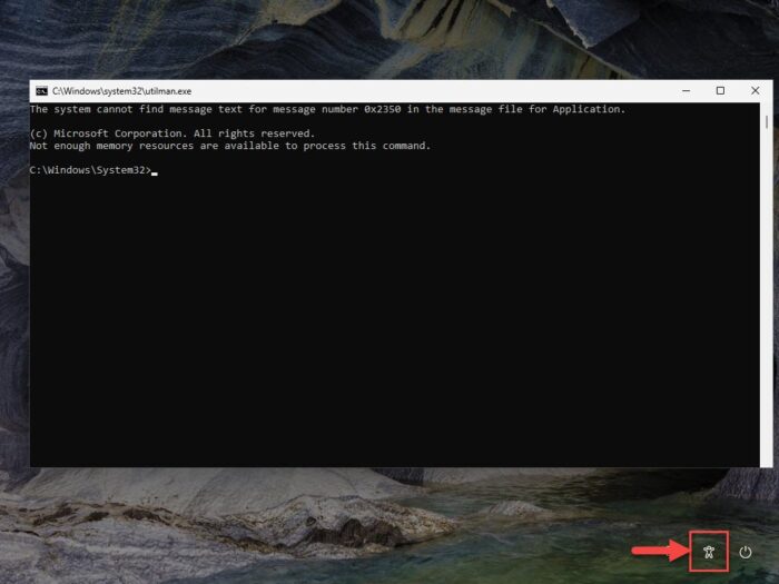 Open the Command Prompt on the lock screen