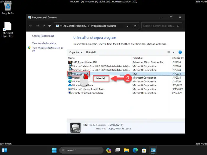 What Is LEDKeeper2.exe And How To Remove It 9 Uninstall MSI software from Safe Mode