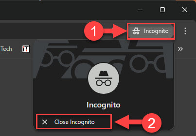 how to exit incognito mode on macbook
