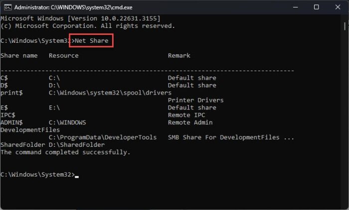 How To View, Create, Delete Network Shares Using Windows Command Prompt 1 View network shared information in Command Prompt