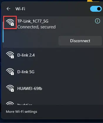 How To Check Wi-Fi Signal Strength On Windows 11 5 Check Wi Fi signal strength from Quick Access menu