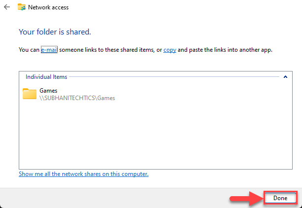 How To Share Files Over Network In Windows 11 10 Folder shared successfully with basic settings