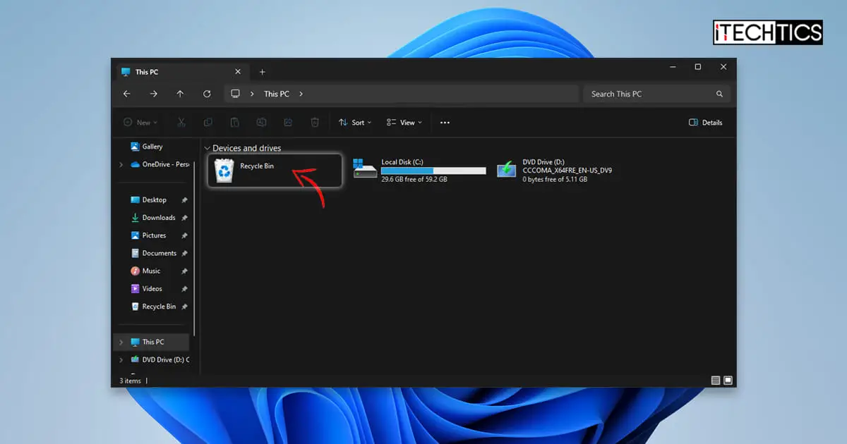 How To Add Recycle Bin To File Explorer Navigation Pane, This PC On