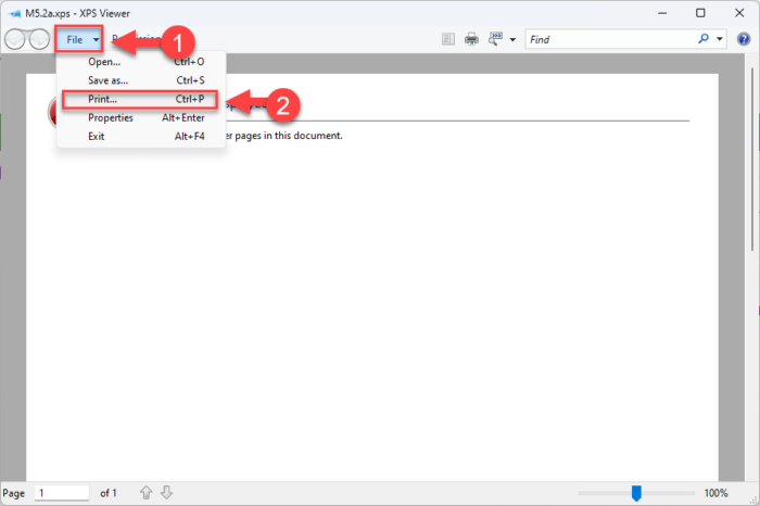 How To Convert XPS To PDF, And PDF to XPS Files 1 Print the XPS file