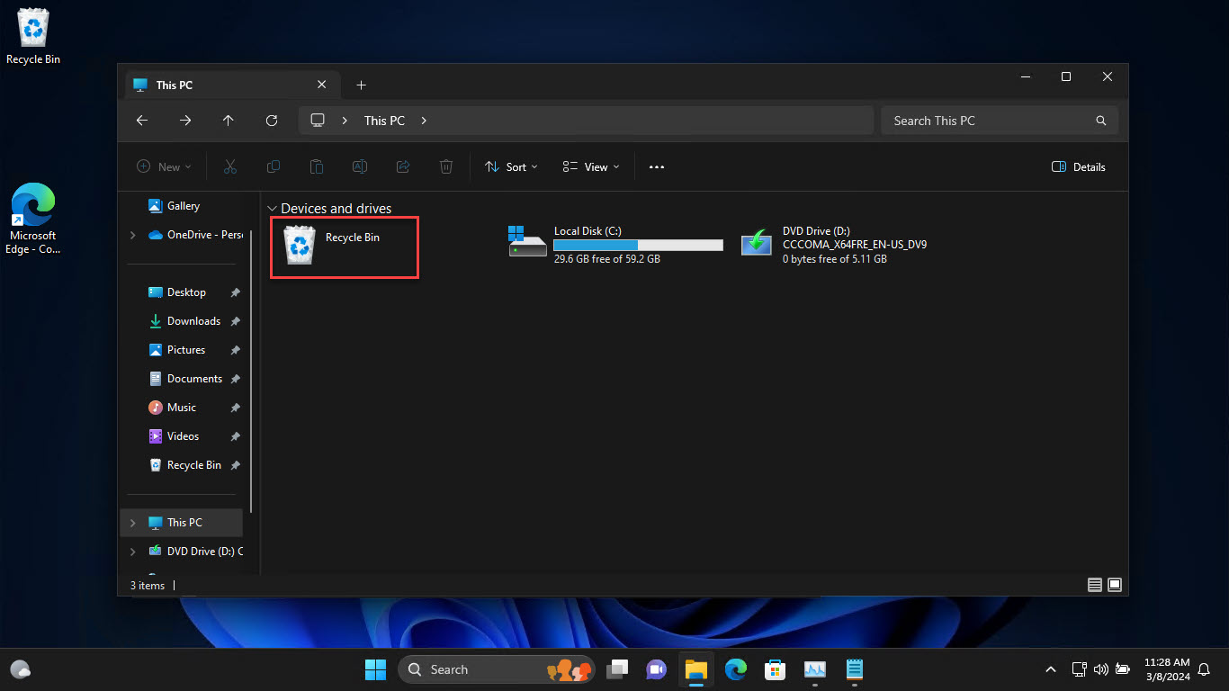 How To Add Recycle Bin To File Explorer Navigation Pane, This PC On