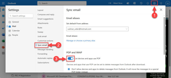 IMAP, POP3, And SMTP Settings For All Major Email Service Providers 2 Enable POP in Outlook Hotmail