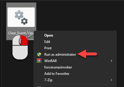 How To Clear Event Logs In Windows 7 Run batch file with elevated privileges